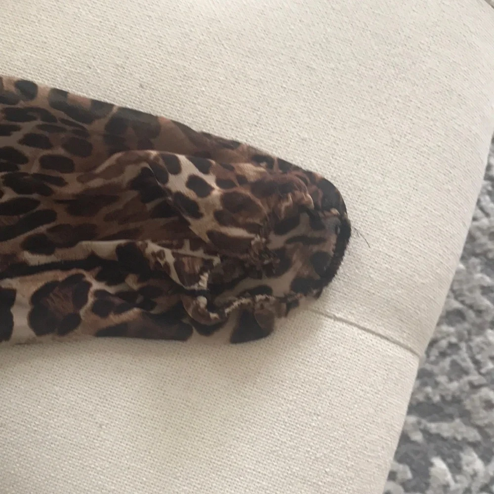 Leopard Print Wrap Bodysuit in Brown and Black - Picture 4 of 7